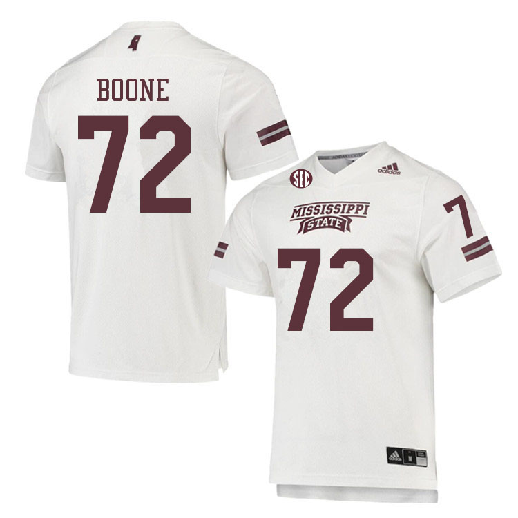 Men #72 Canon Boone Mississippi State Bulldogs College Football Jerseys Sale-White